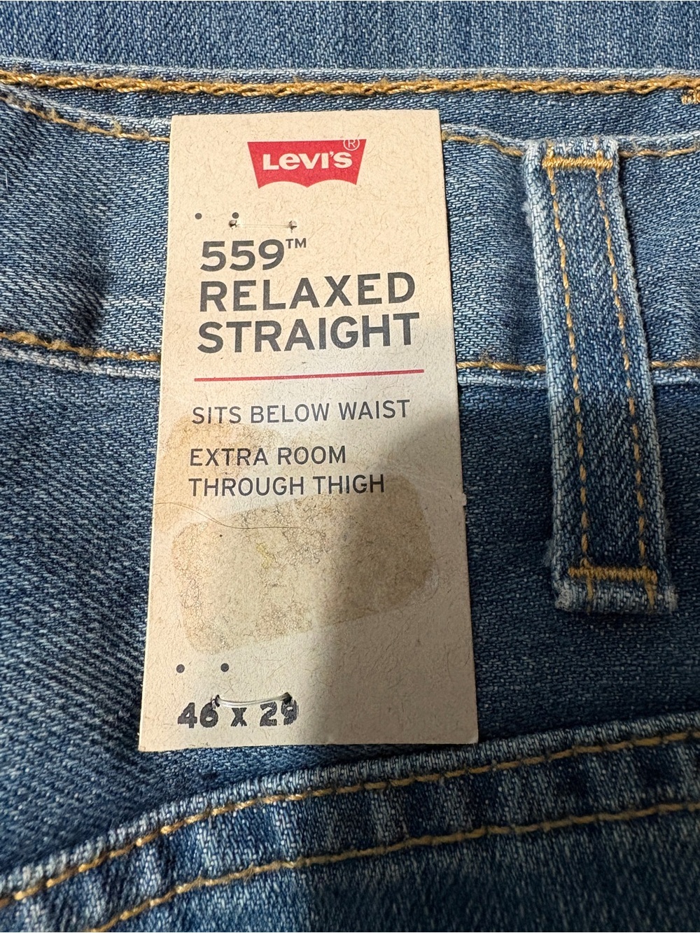 NWT Levi's 559 Relaxed Straight Men’s  Jeans 46x29